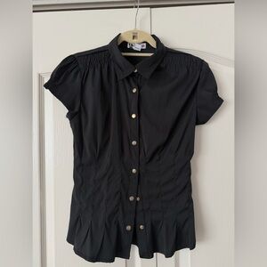 Body Central Black Button-Down Shirt